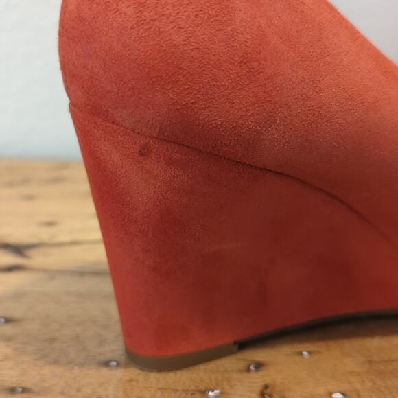 J. Crew Made in Italy Martina Red Suede Wedges Women's Size 9 - Picture 12 of 15
